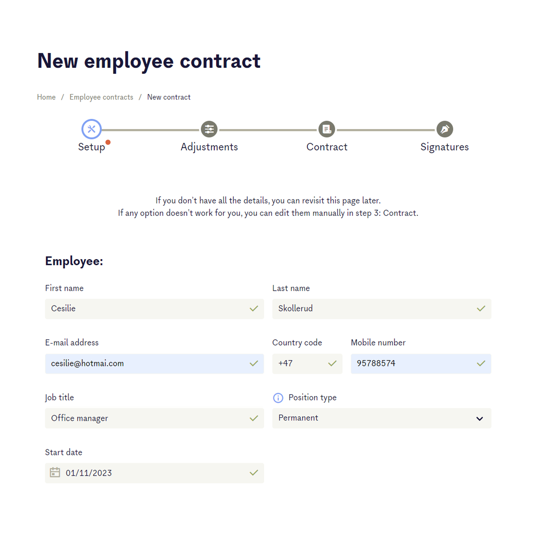 Work contract